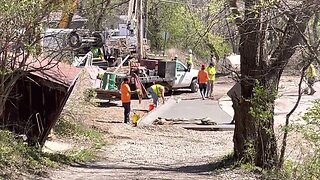 Concrete for my driveway is in!!! Road construction project.