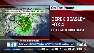 Fox 4 Chief Meteorologist Derek Beasley reports from North Carolina during Hurricane Florence