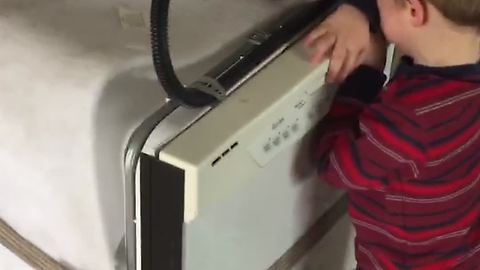 Kid Cries Over A Broken Dishwasher