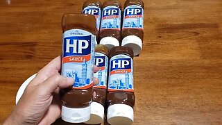 HP Sauce 6 pack of the Top Down Brown in the Squeezy Bottle - Good stuff!