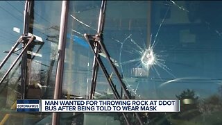 Man smashes rock into windshield of bus after being told he had to wear a mask to ride
