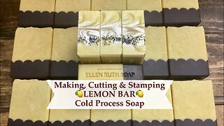 Making 🍋LEMON BAR 🍋Goat Milk Cold Process Soap w/ Frosting Comb Mica Layer | Ellen Ruth Soap