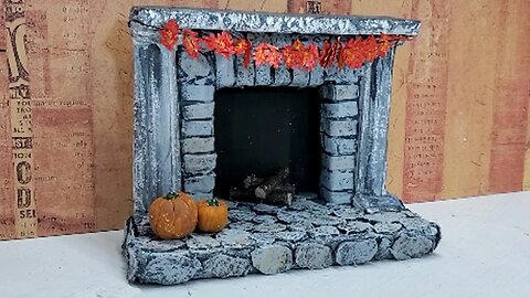 Miniature Fireplace With a Autumn or Halloween Theme