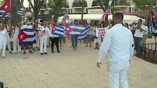 West Palm Beach protestors call for an end to communist regime in Cuba