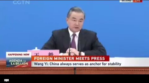 CHINESE FOREIGN MINISTER WANG YI: "NO MATTER HOW THREATENING THE INTERNATIONAL SITUATION MAY BE,