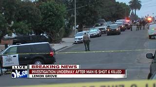 Man shot, killed in Lemon Grove