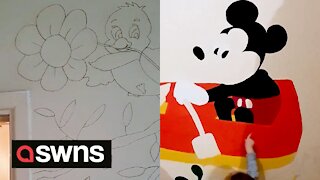 UK mum transforms daughter's room with incredible Disney mural wall