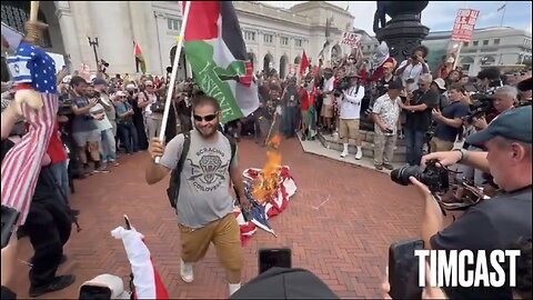 PRO-HAMAS-RADICAL-REBELS🧟‍♂️🥷🧟🇵🇸BURN UNITED STATES FLAG🏛️🔥🇺🇸🔥💫