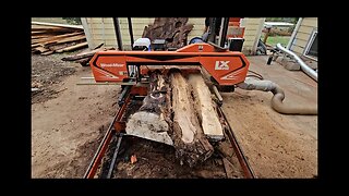 All Electric Sawmill Cutting Three Hardwood Logs