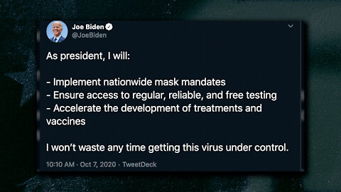 Biden Tweets He'll Implement National Mask Mandate As Pence and Harris Get Set To Debate