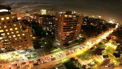 Timelapse city lights at Las Condes in Santiago, Chile