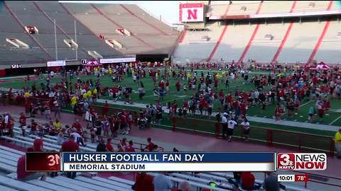 Memorial Stadium packed for Husker Fan Day