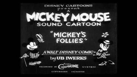 "Mickey's Follies" (1929 Original Black & White Cartoon)