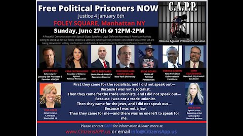 🚨NYC PROTEST LIVE!🚨 FREE JAN 6th POLITICAL PRISONERS NOW! - CitizensAPP.us