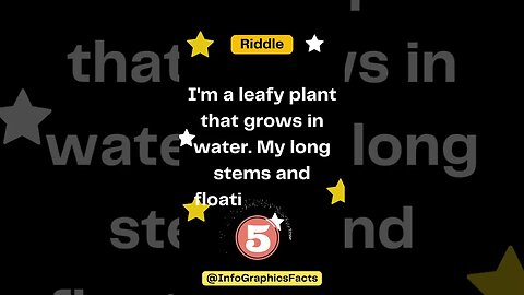 I'm a leafy plant that grows in water My long stems and floating leaves make a beautiful sight to b