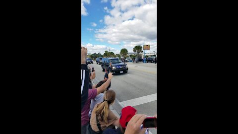President Trump on his final ride to Mar Largo