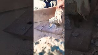 Crushing rocks for gold by hand #shorts #short #gold #crushing #rock #quartz #fun #slowmotion ##