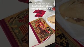 Spanish Breakfast La Linea Spain with a Book from 1931