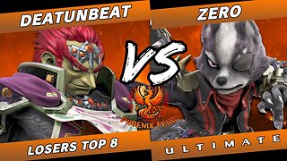 Phoenix Feud - DeatUnBeat (Ganon) vs ZeRo (Wolf, Mario, Cloud) - Losers Top 8 - Ultimate Singles