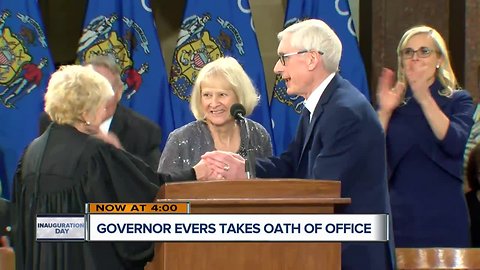 Tony Evers sworn in as Wisconsin's next governor