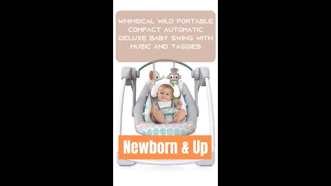 Bright Starts Whimsical Wild Portable Compact Baby Swing With Music and Taggies #shorts