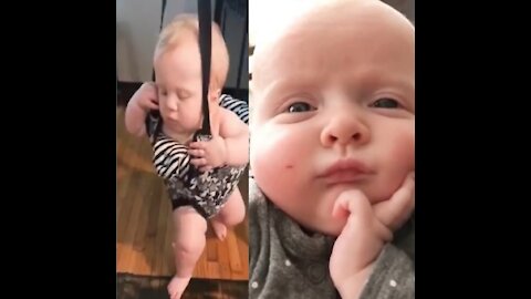 Funny baby funny videolikely to make strong friendships, be well