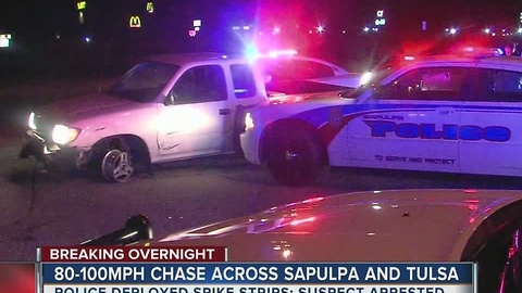 Man in custody after overnight high speed chase in Sapulpa