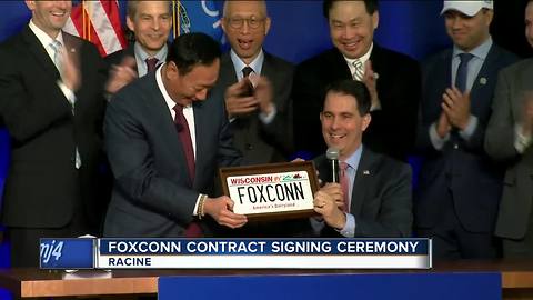 Walker, Foxconn leader sign plant contract
