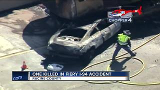 Driver killed in fiery I-94 crash in Racine County