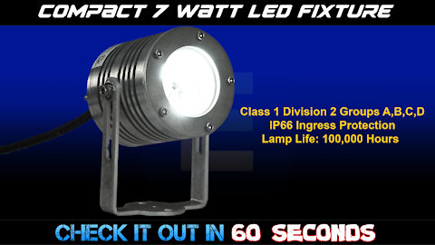 Compact 7 Watt Can LED Fixture Hazardous Area Location Lighting - 12-24VDC - C1D2
