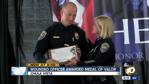 Chula Vista officer receives Medal of Valor, Purple Heart