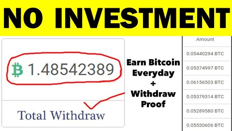 Earn $550 Per Day With Bitcoin Without Investment (Get 1 BTC In 1 Day)