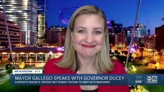 Mayor Kate Gallego speaks with Governor Ducey
