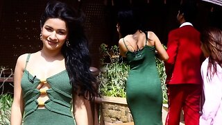 Avneet Kaur Looks Stunning As She Wearing Bold Green Dress Posing With Nawazuddin Siddiqui