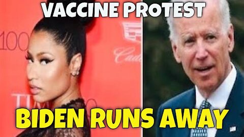 Question about Nicki Minaj vs. Joe Biden goes UNANSWERED as Biden Runs Away! (from Vaccine Protest)