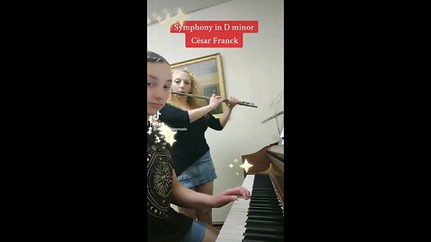 Playing Duet, Symphony in D-minor with my Piano student, Grace