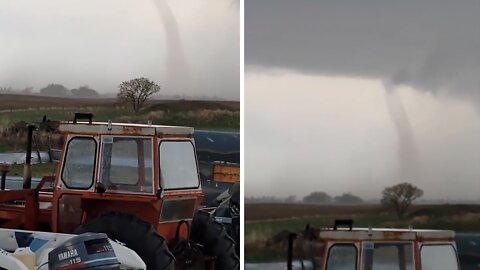 Surprise land spout tornado spotted near Saskatchewan