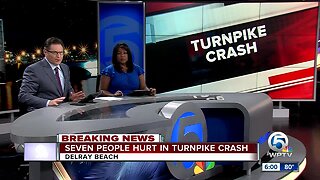 7 injured in rollover crash on Turnpike near Delray Beach