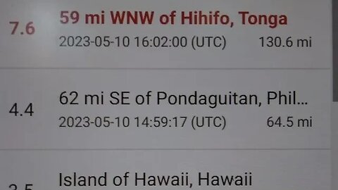 7.4 Upgraded To 7.6 Tonga & Tsunami Station In Event Mode & 2 Quakes Coming. Be Prepared. 5/10/2023