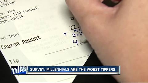 Study shows millenials are worst tippers