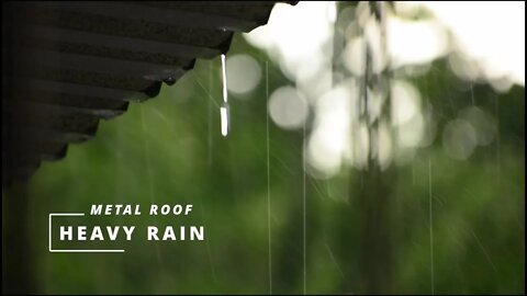 HEAVY RAIN METAL ROOF | GREAT FOR SLEEPING OR RELAXING BACKGROUND SOUND