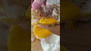 Low carb Broghies topped with fried eggs. #lowcarb #eggs