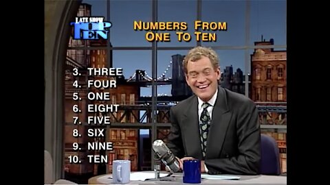 David Letterman's Top Ten List of Favorite Numbers From 1-to-10 (9/3/93)