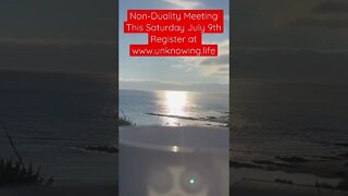 Live Non-Duality meeting this Sat July 9th. Register at unknowing.life -Morning & afternoon meetings