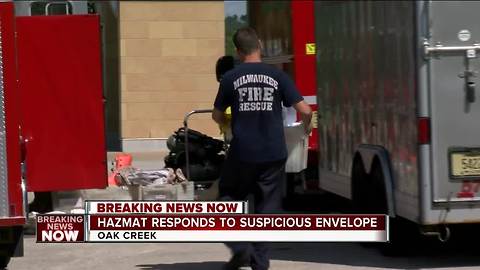 Milwaukee Hazmat investigating suspicious envelope mailed to Oak Creek Police