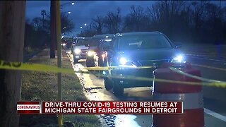 Drive-thru COVID-19 testing resumes in Detroit