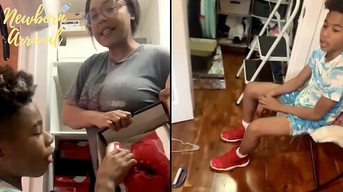 Lil Fizz & Moniece Slaughter's Son Kam Is Big Enough To Wear Mommy's Air Jordan's! 👟
