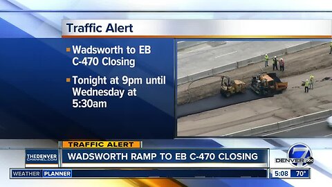 Wadsworth ramp to EB C-470 closing