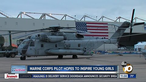 Female pilot inspires children