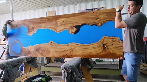 Blue Epoxy Table Build | DIY